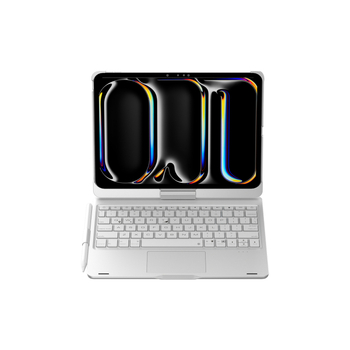 Vezeték nélküli Bluetooth billentyűzet iPadhez (2022, 10. generáció), modell F11AT-pro, 360°-os forgócsukló, RGB háttérvilágítás, súly 880 g.