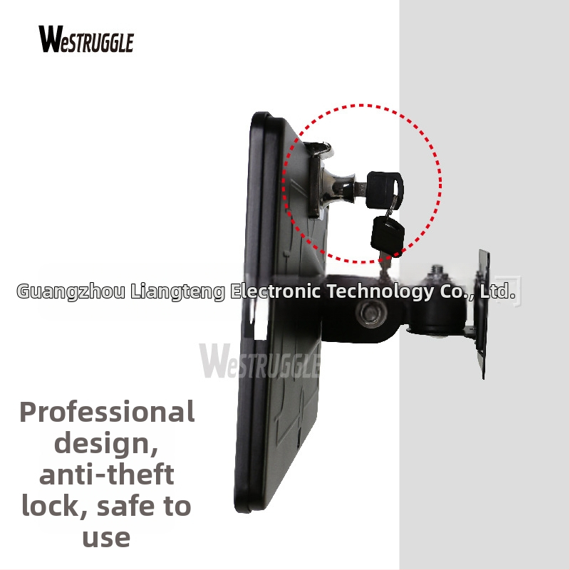 Metāla iPad sienas stiprinājums ar atslēgu – pret zādzību, galddatora pagriezamais statīvs