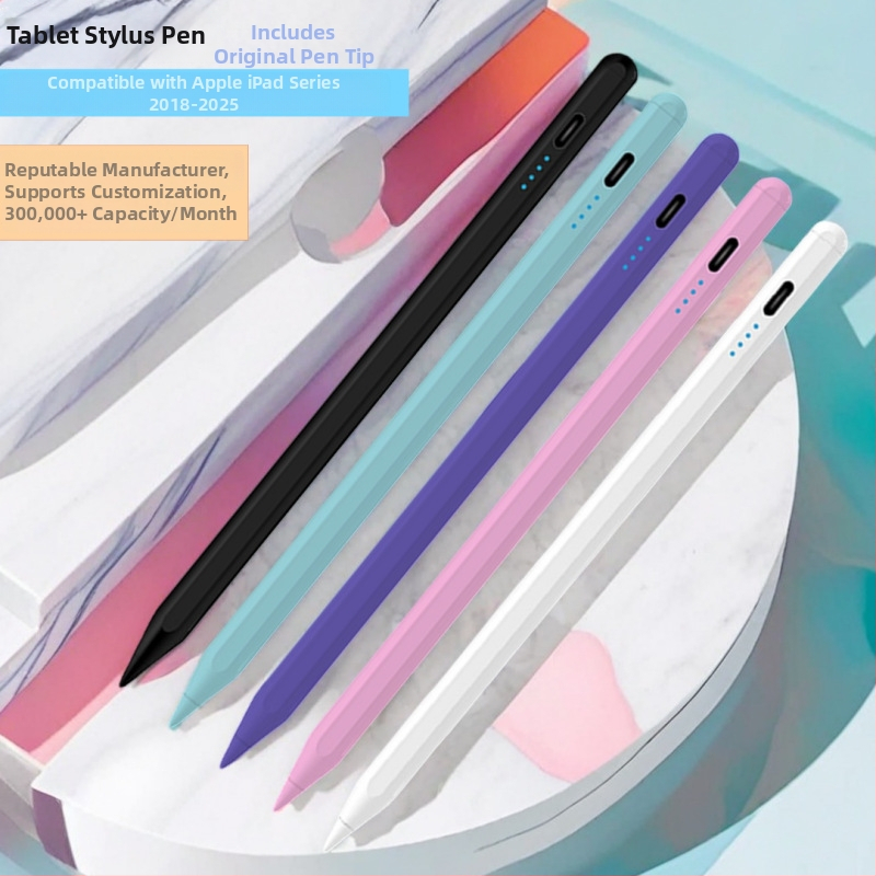 iPad stilus su atsitiktinio prisilietimo apsauga ir lenkimo jautrumu; 90 mAh baterija; OEM apdorojimas; įtrauktas Type-C įkrovimo kabelis ir originalus antgalis