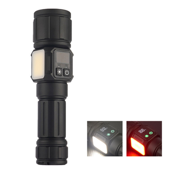 Punjenje LED svjetiljka s USB punjenjem, 360° rotacija, bočna svjetlost i magnet, Li‑ion baterija 18650/26650, domet do 500 m (30 W)