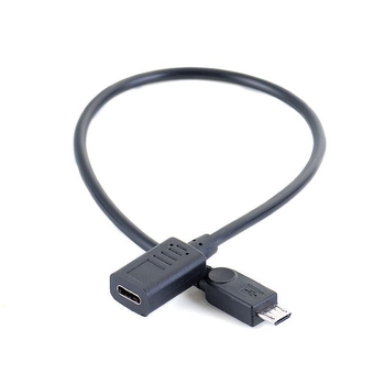 Type-C női–Micro-USB adat- és töltőadapter kábel, 27 cm, egyfejű, PVC, skálázható kialakítás