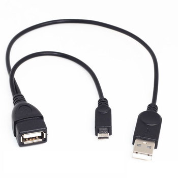 Puxi saineng OTG adatkábel tápegységgel, Micro USB host, 1–2 elosztó, TPE