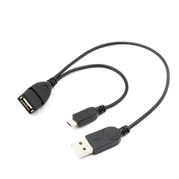 Puxi saineng OTG adatkábel tápegységgel, Micro USB host, 1–2 elosztó, TPE