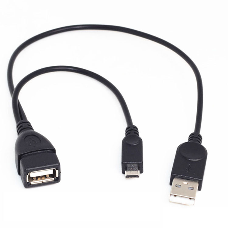 Puxi saineng OTG adatkábel tápegységgel, Micro USB host, 1–2 elosztó, TPE