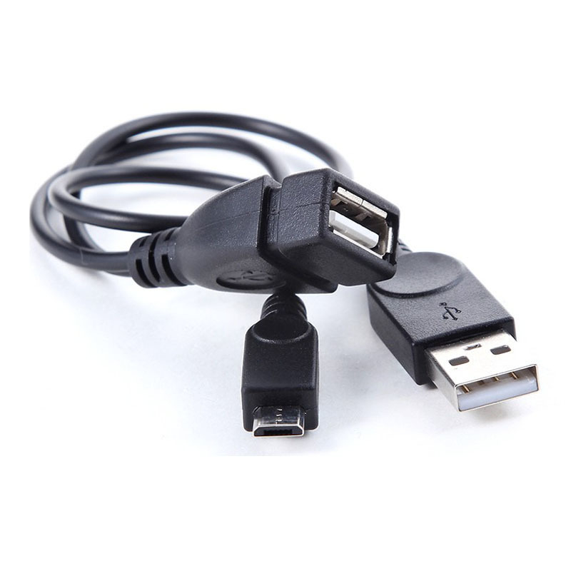 Puxi saineng OTG adatkábel tápegységgel, Micro USB host, 1–2 elosztó, TPE