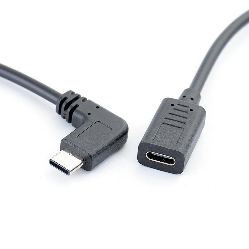 USB 2.0 Type-C 90° adapter, férfi‑női, adatokhoz és töltéshez – szilikon, egy fej, interfész 22041