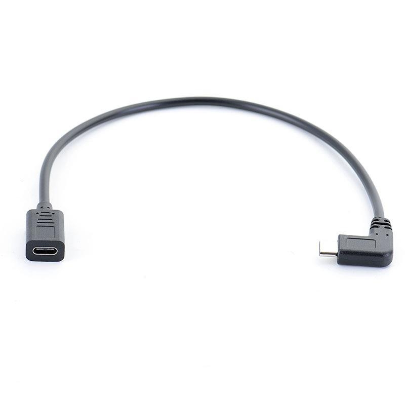 USB 2.0 Type-C 90° adapter, férfi‑női, adatokhoz és töltéshez – szilikon, egy fej, interfész 22041