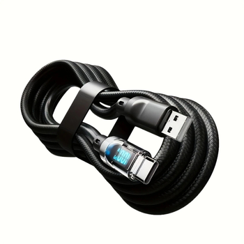 Nothing USB-C adatkábel digitális kijelzővel, fonott kialakítású, 60W PD, egycsatlakozós