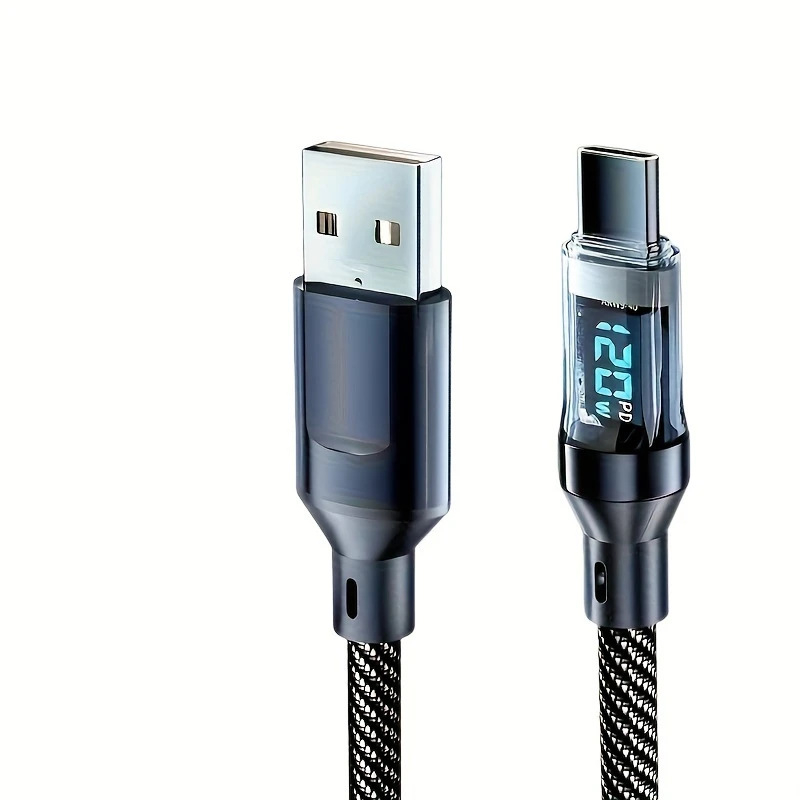 Nothing USB-C adatkábel digitális kijelzővel, fonott kialakítású, 60W PD, egycsatlakozós
