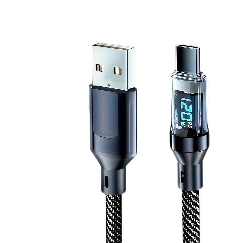 Nothing USB-C adatkábel digitális kijelzővel, fonott kialakítású, 60W PD, egycsatlakozós