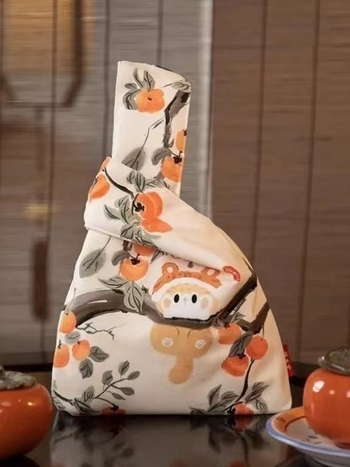 Naiste ringikujuline kott, Hiina stiilis, Oxford kangast, pleatdisain, puuvillane vooder, avatud tasku välisküljel