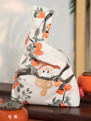 Naiste ringikujuline kott, Hiina stiilis, Oxford kangast, pleatdisain, puuvillane vooder, avatud tasku välisküljel