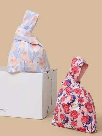 Naiste ringikujuline kott, Hiina stiilis, Oxford kangast, pleatdisain, puuvillane vooder, avatud tasku välisküljel