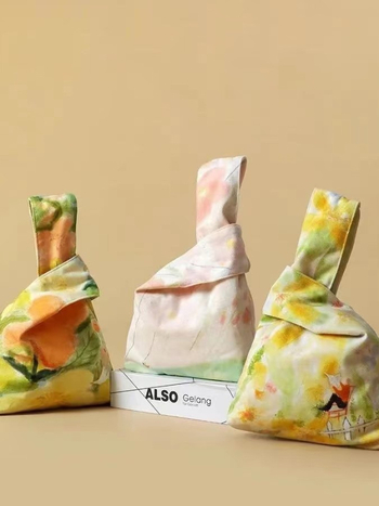 Naiste ringikujuline kott, Hiina stiilis, Oxford kangast, pleatdisain, puuvillane vooder, avatud tasku välisküljel