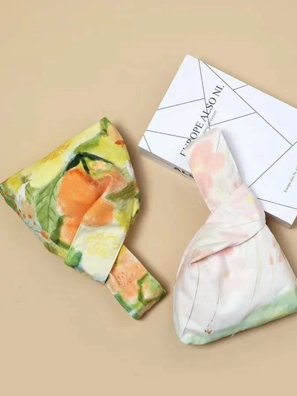 Naiste ringikujuline kott, Hiina stiilis, Oxford kangast, pleatdisain, puuvillane vooder, avatud tasku välisküljel