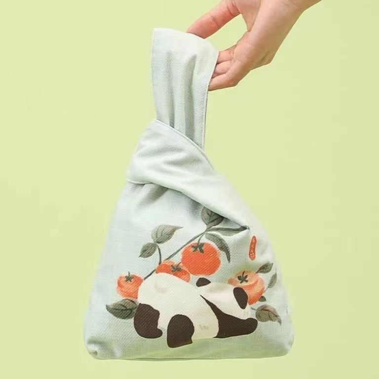 Naiste ringikujuline kott, Hiina stiilis, Oxford kangast, pleatdisain, puuvillane vooder, avatud tasku välisküljel