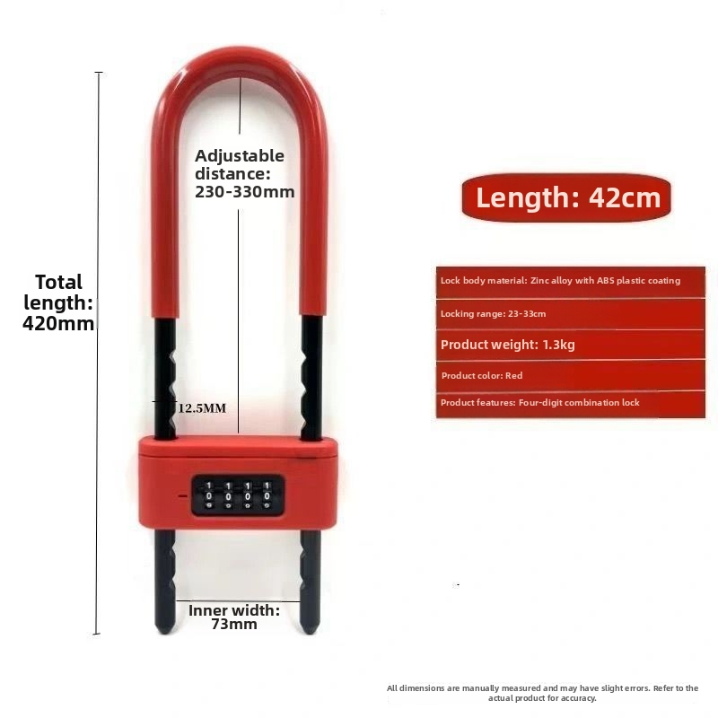 U-veida parolēta atslēga veikalam, divām durvīm – pret zādzību, dzelzs korpuss; Tips: kombinācijas atslēga; Modelis: Cits; Pielietojums: Cits
