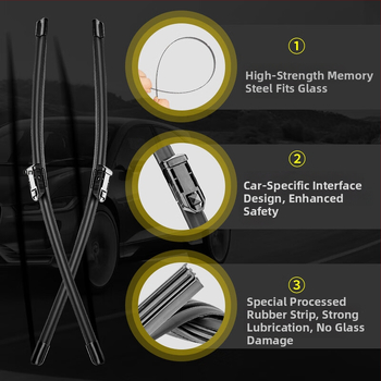 Bezrāmju tīrītāji priekš Volkswagen Polo — gumija, zīmols Changxi, priekšējie un aizmugurējie