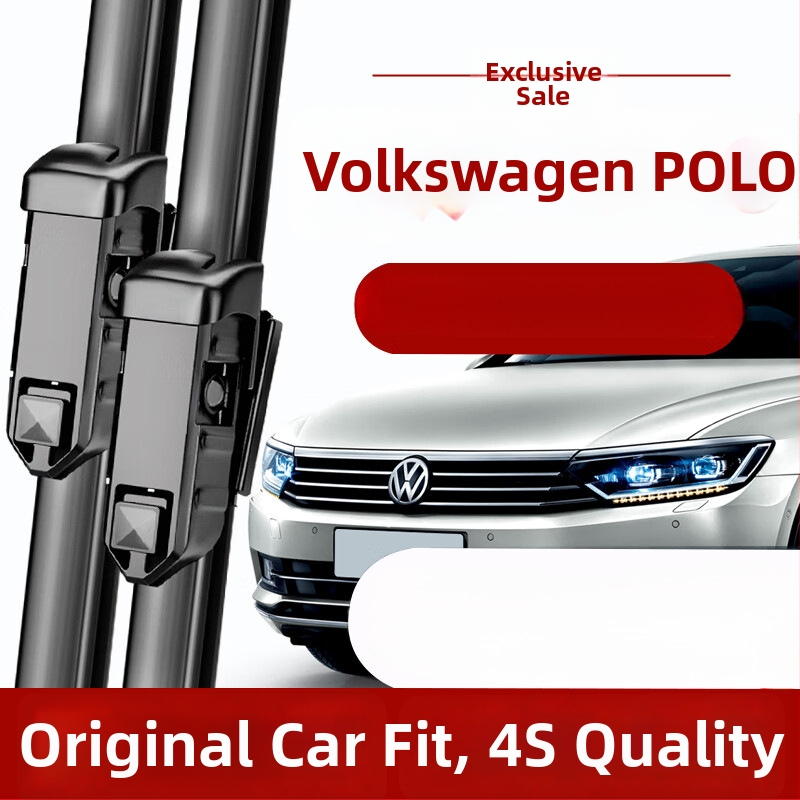 Bezrāmju tīrītāji priekš Volkswagen Polo — gumija, zīmols Changxi, priekšējie un aizmugurējie