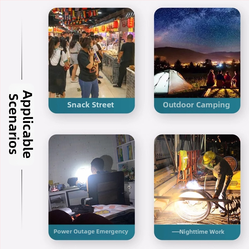 LED nuimama dviejų baterijų kempingo lemputė, įkraunama, 3 pakopų šviesos reguliavimas, kilpa, IP65, 20W, 2000 lm