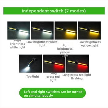Daudzfunkcionāla uzlādes COB darba lukturis ar LED pārbaudes gaismu, saliekamā magnētiskā lampa auto un teltij - Modelis A55, ABS + alumīnija sakausējums, spilgtums un krāsa regulējami