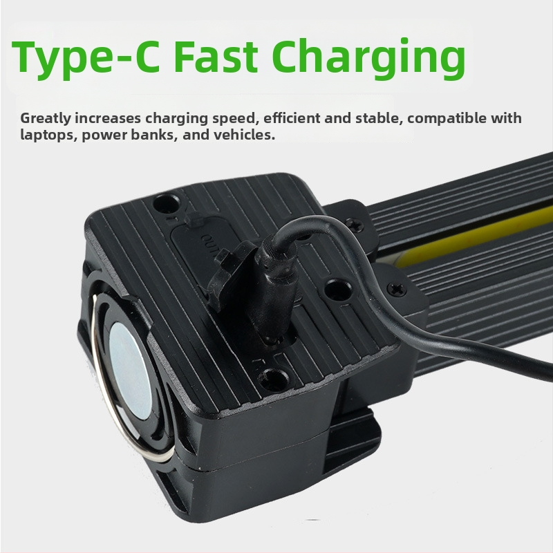 Daudzfunkcionāla uzlādes COB darba lukturis ar LED pārbaudes gaismu, saliekamā magnētiskā lampa auto un teltij - Modelis A55, ABS + alumīnija sakausējums, spilgtums un krāsa regulējami