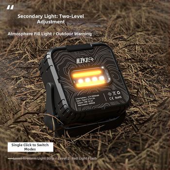 LED kempinga lukturs ar uzlādējamu akumulatoru, 5W, 3.7V, nospiežams slēdzis