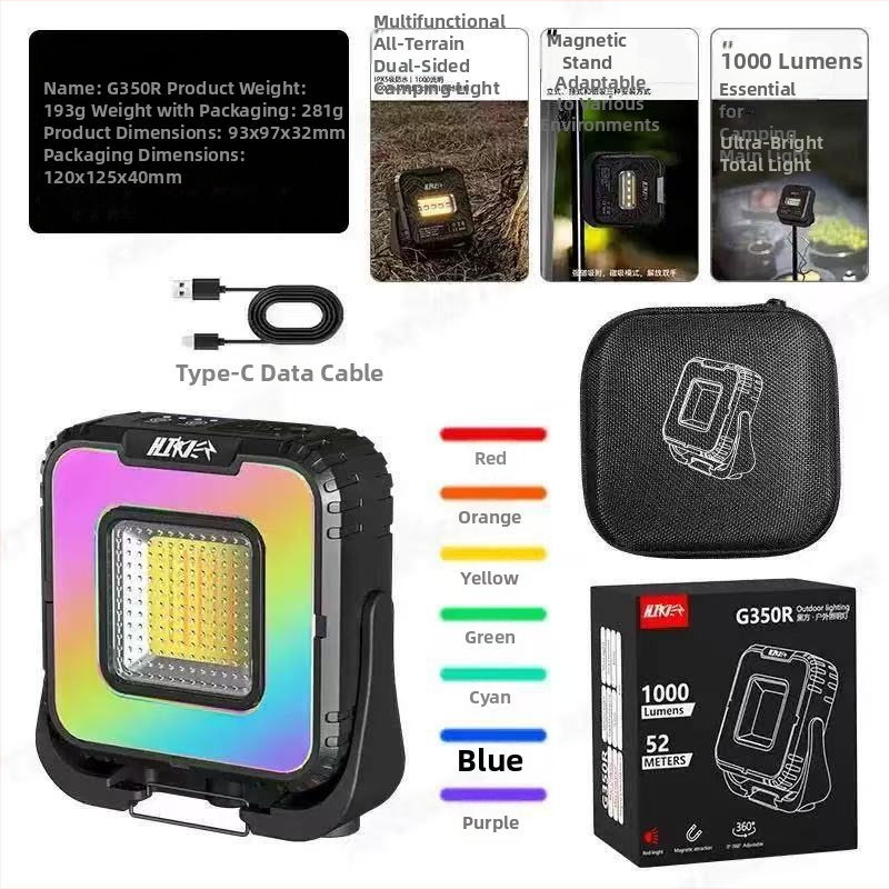 LED kempinga lukturs ar uzlādējamu akumulatoru, 5W, 3.7V, nospiežams slēdzis