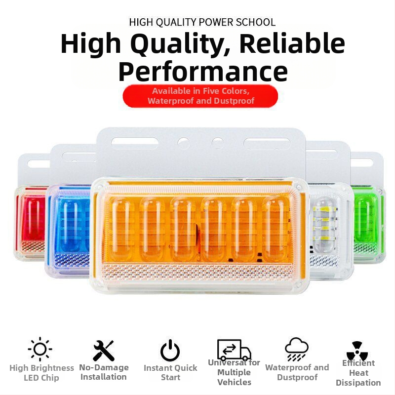 LED sānu gaisma kravas automašīnai un piekabei, 12/24V, 8W, IP68, 13.5×10.5 cm