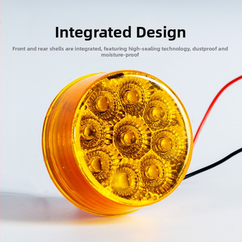 LED apaļā sānu gaisma kravas automašīnai - 12V DC, IP65, Gumija + ABS + PMMA, Modelis BD-009Y05ANB-Y