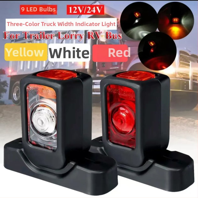 LED piekabe vidusgaisma — ABS+PC, 12–24V, 2000–4000K, darba ilgums 10000 h, piemērots kravas automašīnām, piekabēm, mikroautobusiem un automobiļiem