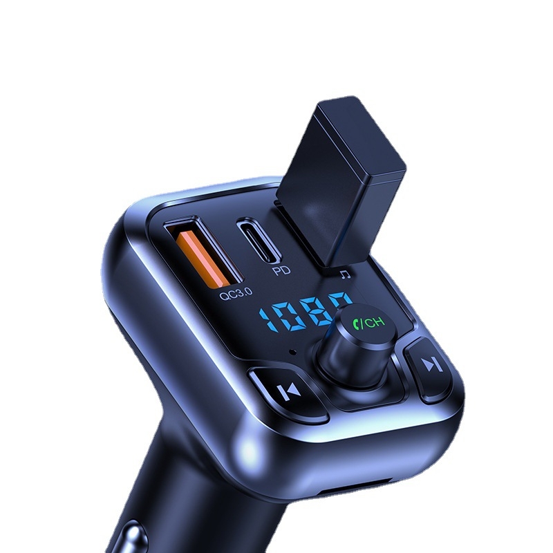 T68 Transmițător FM Bluetooth pentru mașină cu port USB, alimentare 12–24V, redare nelimitată