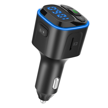 BC80 automobilių įkroviklis su Bluetooth MP3 grotuvu ir hands-free skambučiais, įtampos rodiklis, PD36W+QC3.0, įėjimas 12-24V