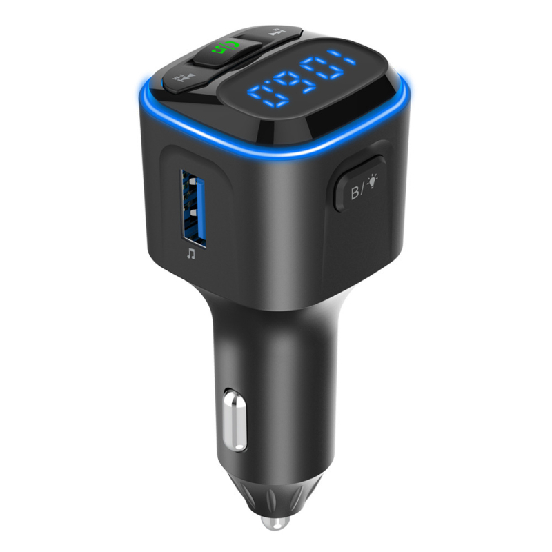 BC80 automobilių įkroviklis su Bluetooth MP3 grotuvu ir hands-free skambučiais, įtampos rodiklis, PD36W+QC3.0, įėjimas 12-24V