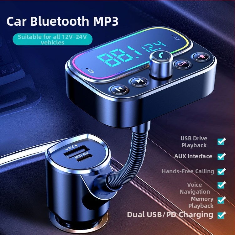 T67 Auto Bluetooth MP3-mängija FM-iga, Hands-free kõned, QC3.0 kiirlaadimine, AUX auto laadija