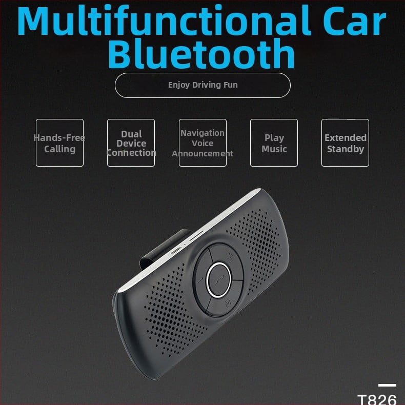 Bluetooth автомобилен hands-free говорител за монтаж на слънчев визьор, безжичен 2,4 ГГц, 12V вход, 3W говорител