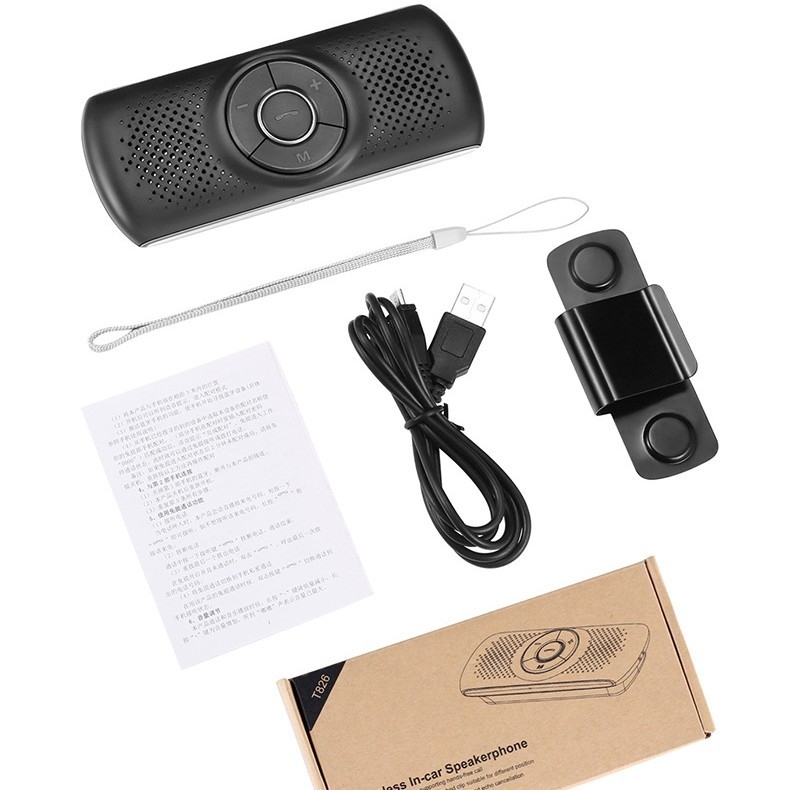 Bluetooth автомобилен hands-free говорител за монтаж на слънчев визьор, безжичен 2,4 ГГц, 12V вход, 3W говорител