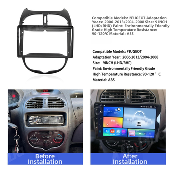 Android auto navigeerimissüsteem Peugeot 206/Citroën C2 jaoks QLED/IPS-ekraaniga, 1280x720 resolutsioon ja tahavaatekaamera integreeritud