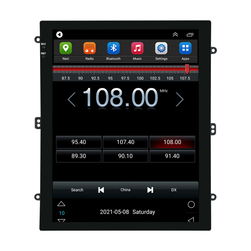 Unitate principală Android cu ecran vertical de 9,7 inch, navigație universală și afișaj al imaginii din camera de marșarier, alimentare 12V, 4x45W