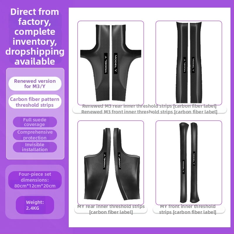 Tesla Model Y durvju sliekšņa aizsargs - 2019–2024, automātiskā transmisija