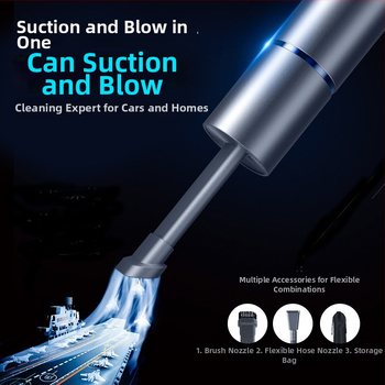 BAIMORE/Hundred Demons Belaidė automobilinė mini dulkių siurblys, 80W, 4500 Pa, 26 000–29 000 rpm, 5V įkrovimas