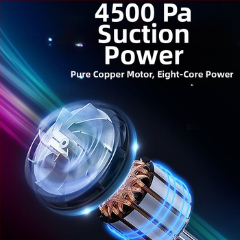 BAIMORE/Hundred Demons Belaidė automobilinė mini dulkių siurblys, 80W, 4500 Pa, 26 000–29 000 rpm, 5V įkrovimas