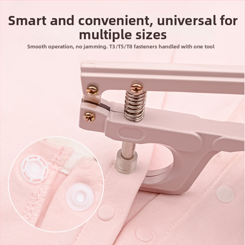 Rinkinys įrengti keturis mygtukus iš resin su metalinėmis rankinėmis presavimo žnyplėmis – modeliai T3/T5/T8, DIY mygtukų priedai