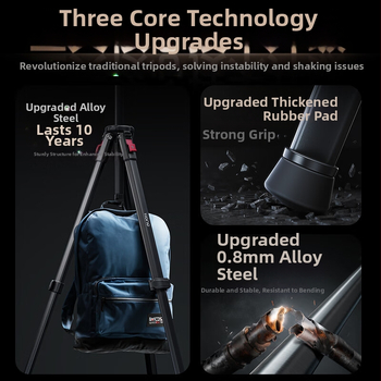 Light Wing V KT004 kameru statīvs ar hidraulisku PTZ galvu, 4 sadaļu kājām, saderīgs ar DSLR, bezspoguļu kamerām un viedtālruņiem