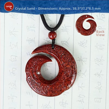 Cinabar kristalni pijesak privjesak – unisex ogrlica s talismanom za godinu rođenja