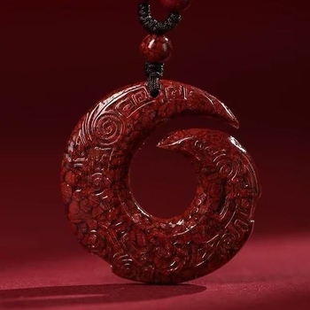 Cinabar kristalni pijesak privjesak – unisex ogrlica s talismanom za godinu rođenja