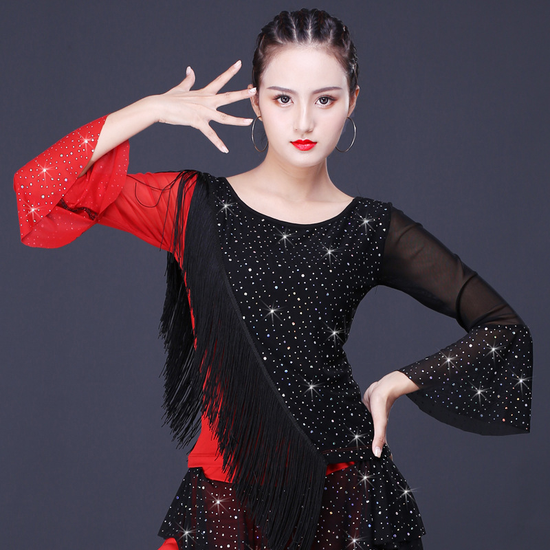 Ženski Milk Silk top za latinski ples, 90% poliester, odjeća za ples