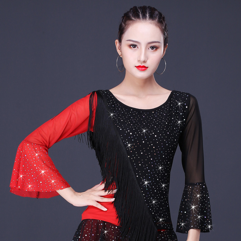 Ženski Milk Silk top za latinski ples, 90% poliester, odjeća za ples