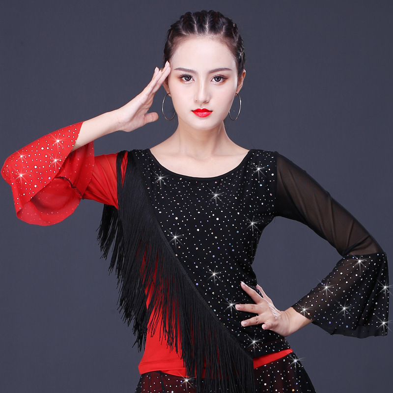 Ženski Milk Silk top za latinski ples, 90% poliester, odjeća za ples