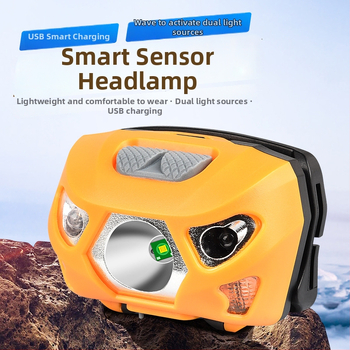 Fejlámpa LED USB-töltésű, ideális horgászathoz és éjszakai túrákhoz, 1200 mAh akkumulátor, LED fényforrás, hatótávolság 100–200 m